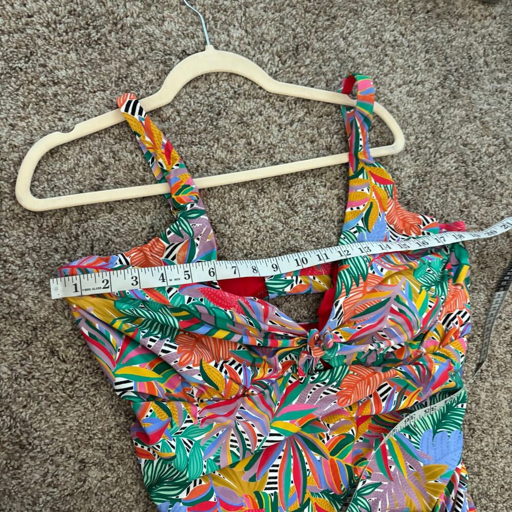 Birdsong Women’s Colorful One Piece Swimsuit Ruched Sz 16J Flattering - Picture 7 of 8